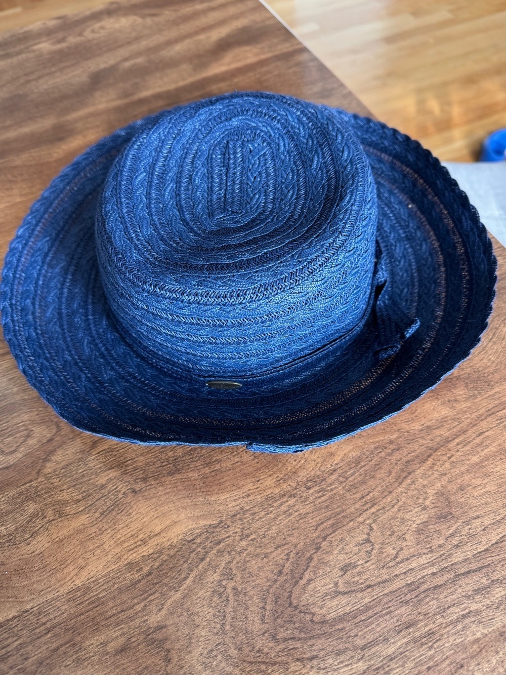 Liz Claiborne Wide 3” Brim Navy Straw Sun Hat